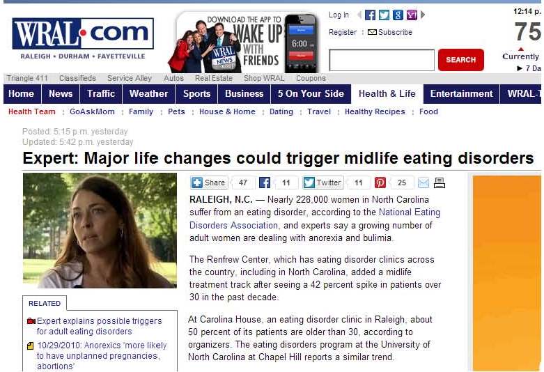 Local News Station features story on Eating Disorders